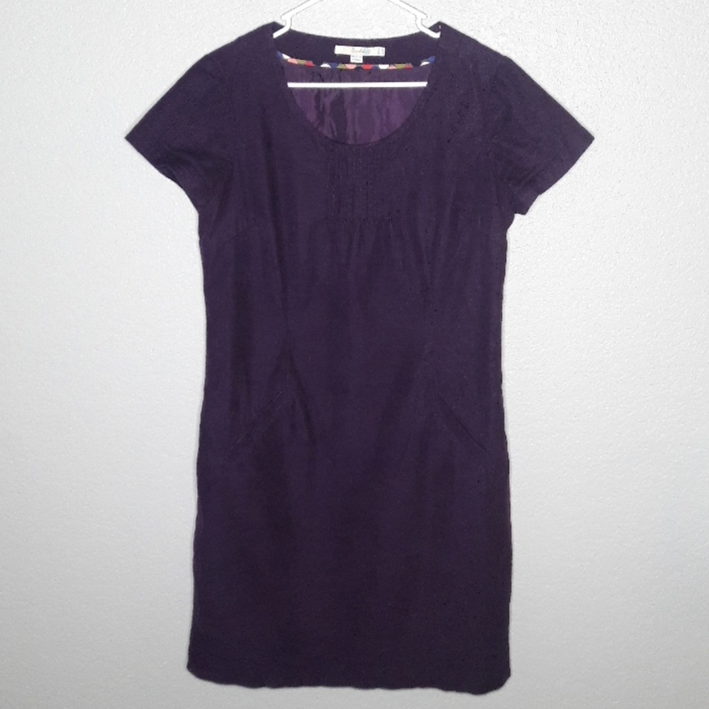 Boden Purple Courdory Dress with Pockets in Front